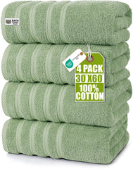Utopia Towels face avant de la serviette montrant design et couleur sauge, ajout d'élégance