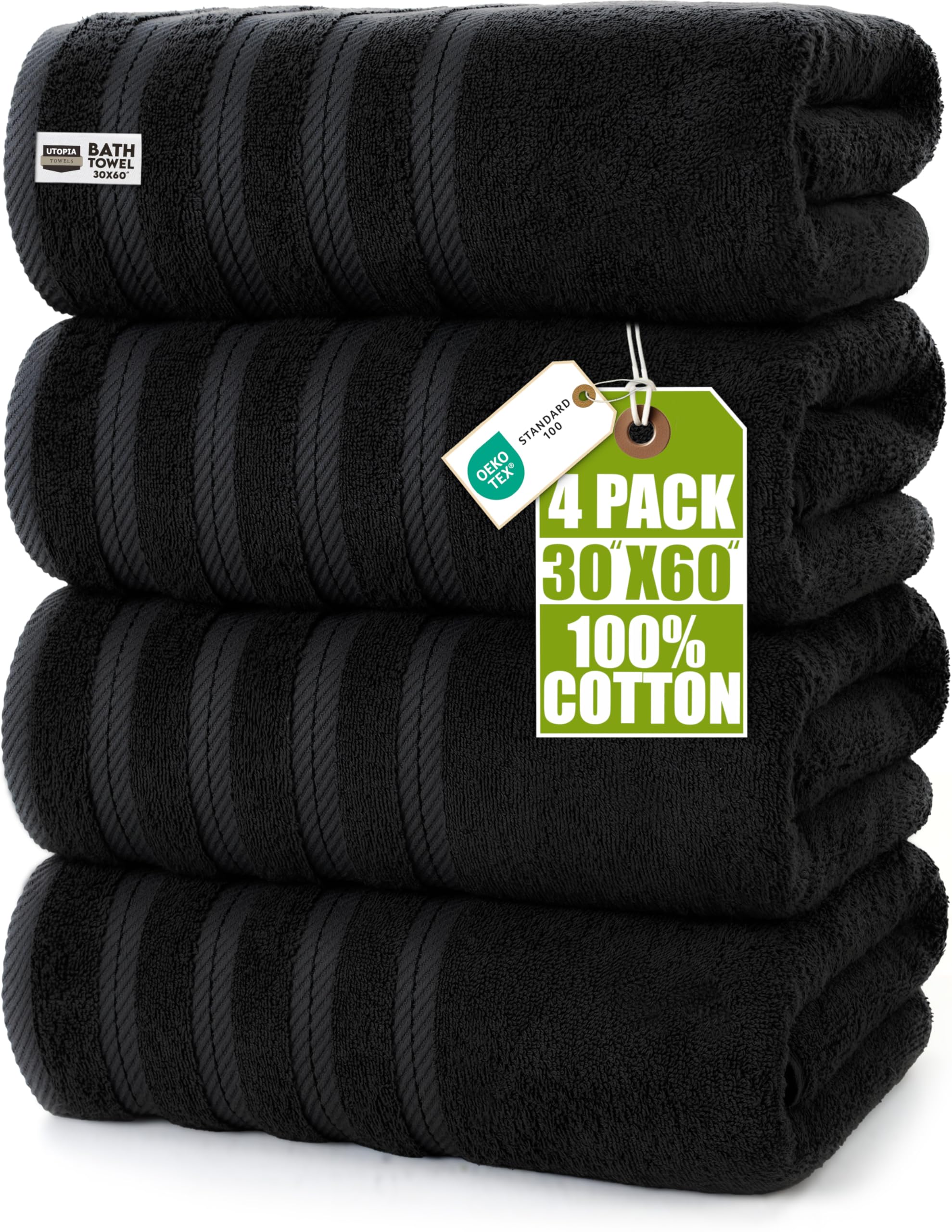 Utopia Towels vue avant du lot noir, aspect premium et pratique
