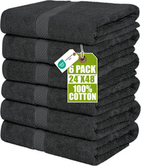 Utopia Towels vue avant du lot de 6 serviettes gris, pratique et élégant