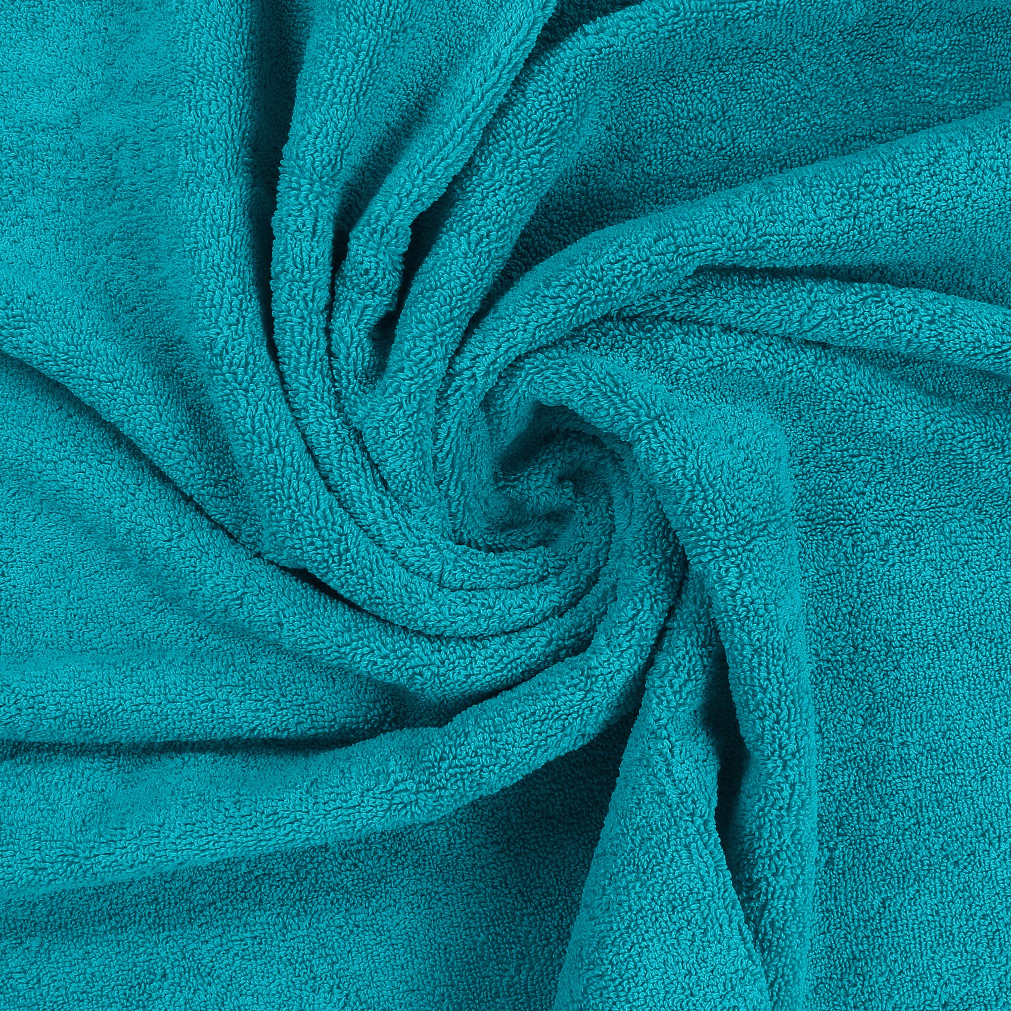 Utopia Towels mise en scène salle de bain teal, esthétisme spa chez soi