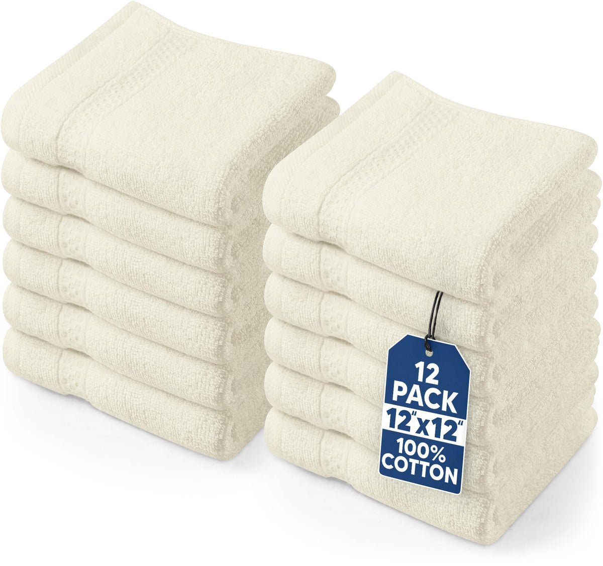 Utopia Towels emballage avant lot de 12 montrant qualité et format