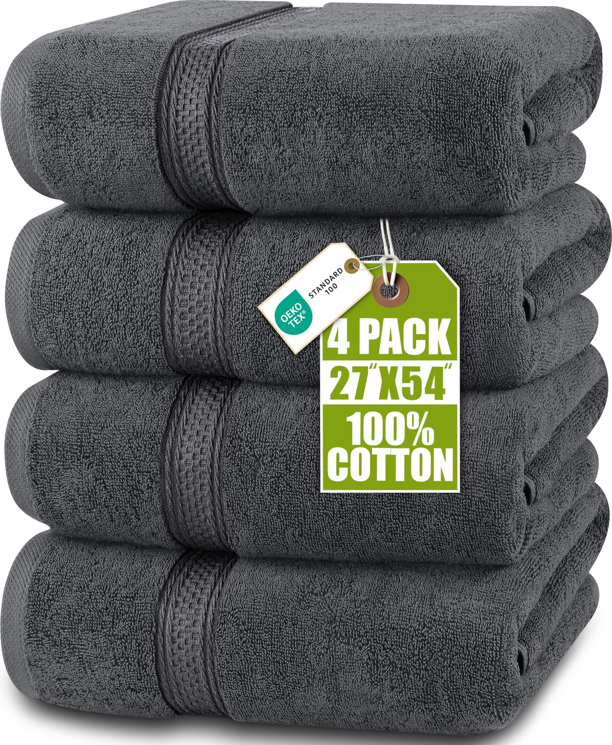 Utopia Towels vue avant du lot gris montrant la qualité et le style