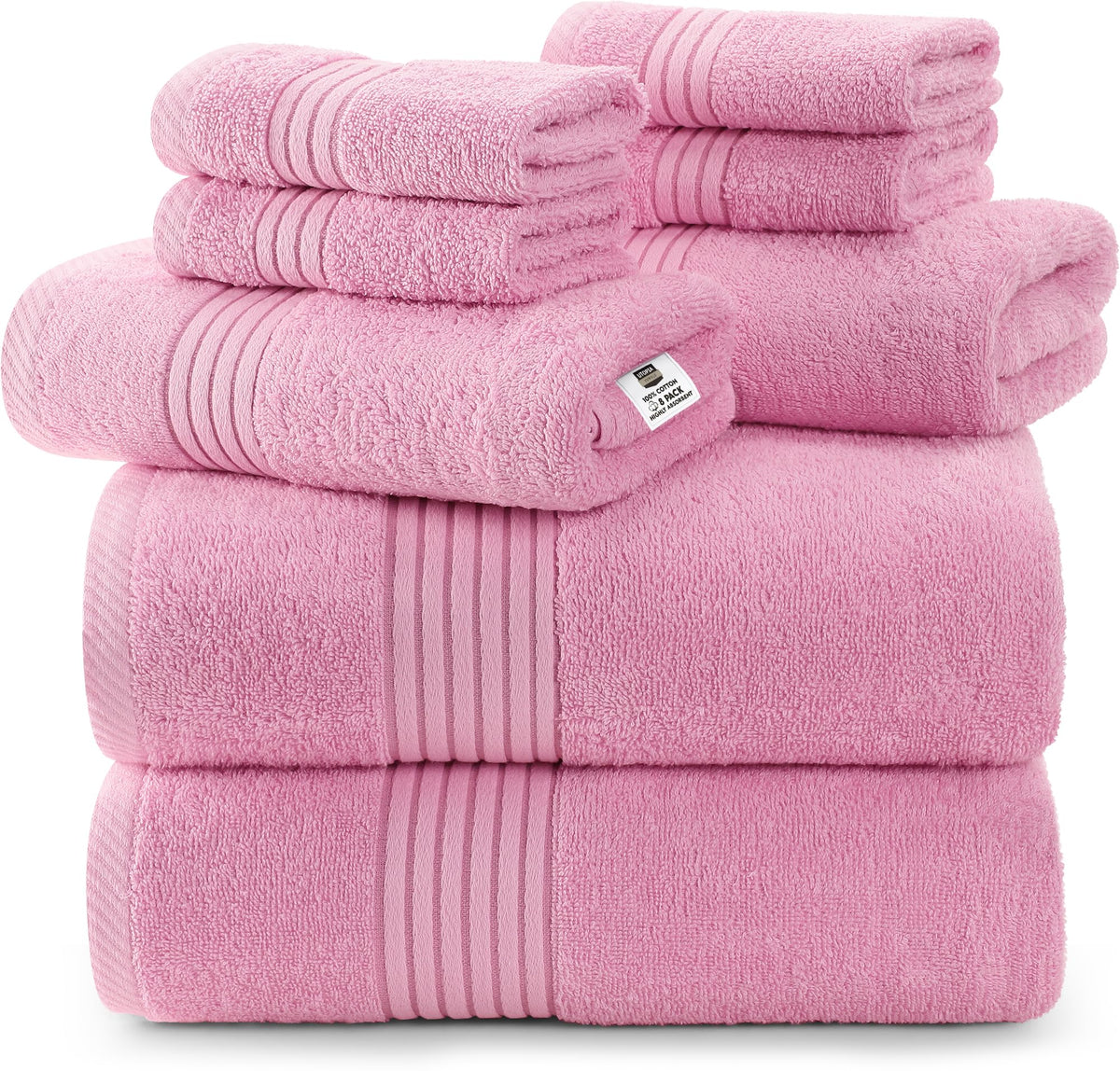 Utopia Towels face du paquet rose montrant l’ensemble et l’élégance