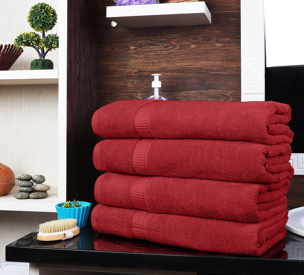 Utopia Towels pile pliée en lot de deux illustrant rangement pratique