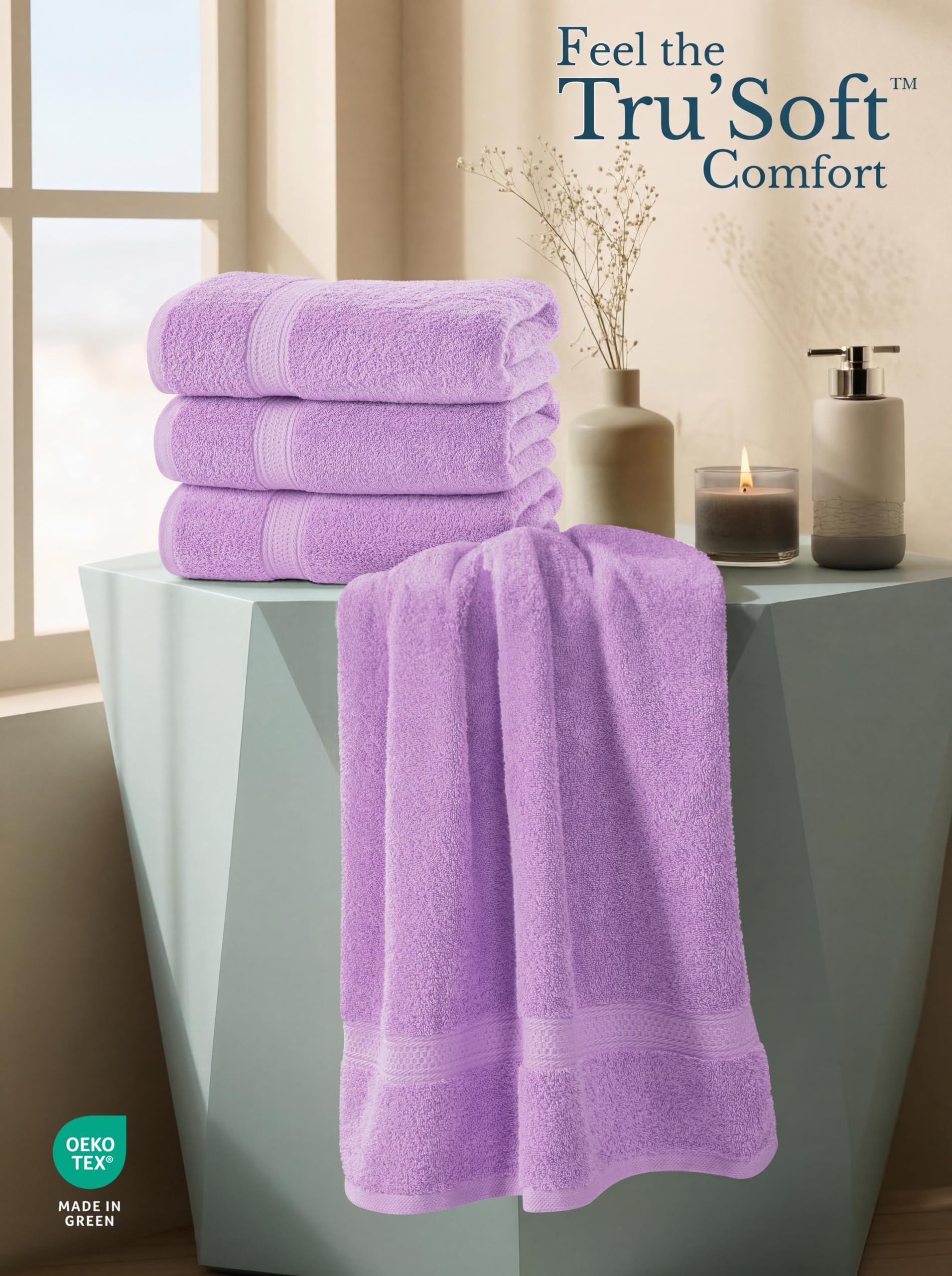 Utopia Towels pile pliée prête à stocker, facilite le réassortiment