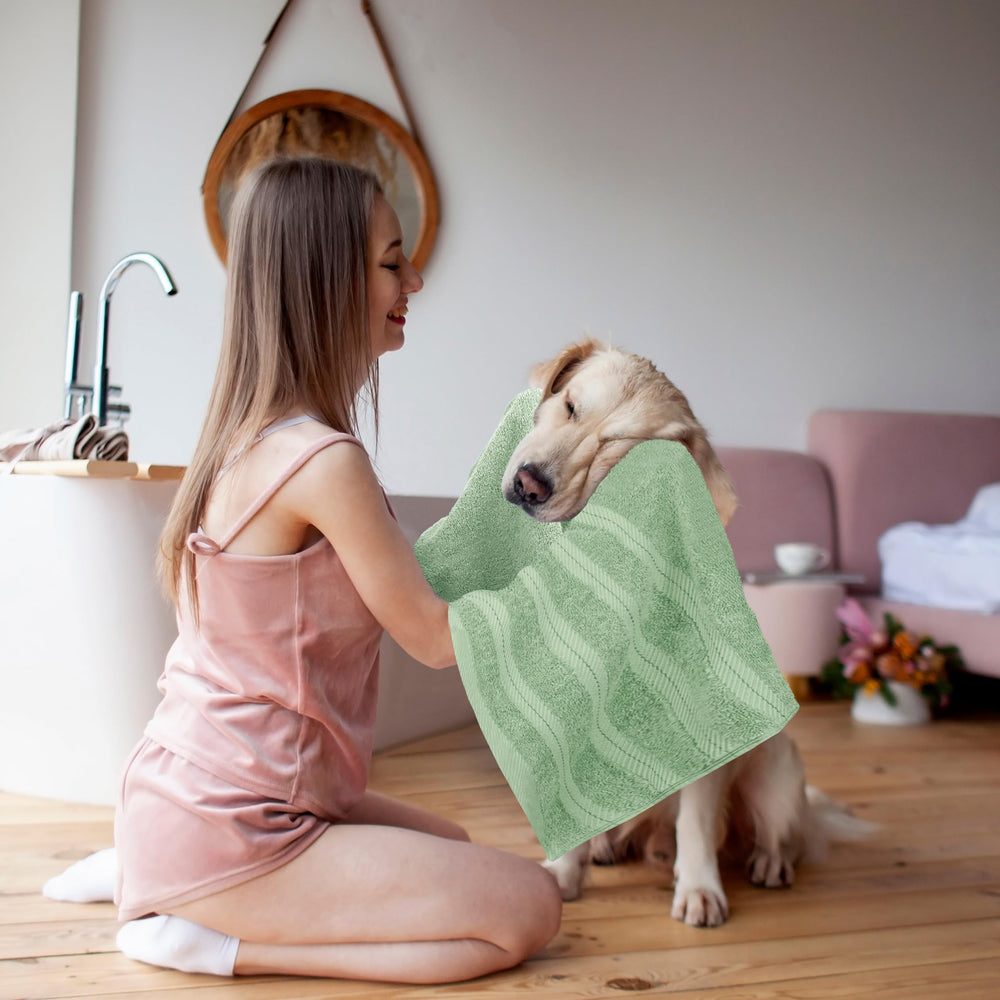 Utopia Towels mise en scène salle de bain montrant intégration stylée et ambiance zen