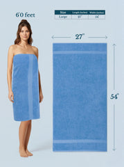 Utopia Towels serviette déployée 27x54 pouces illustrant la couverture et confort