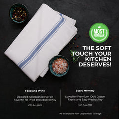 Utopia Towels torchon bleu essuyant une assiette, absorption rapide