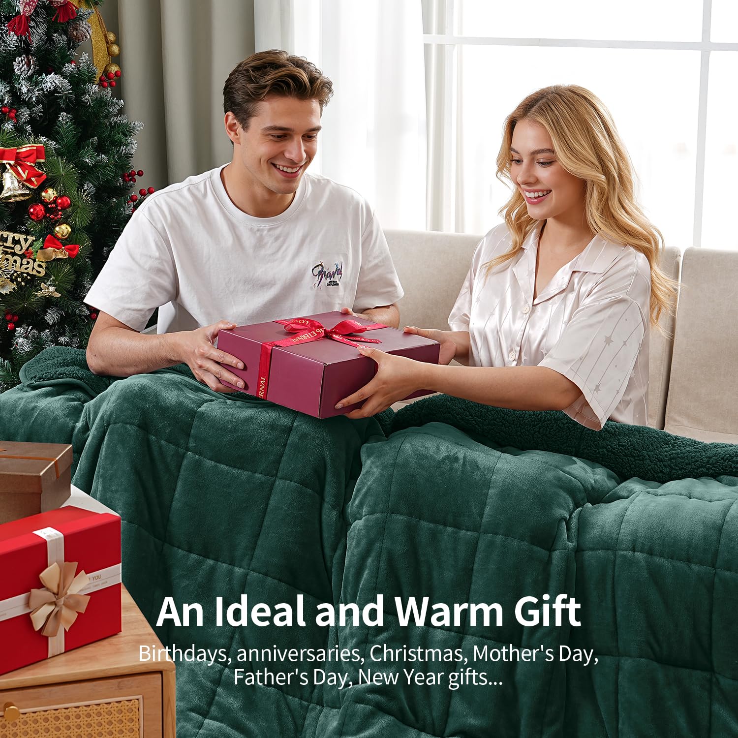 Uttermara couverture en usage sur lit double pour sommeil enveloppant