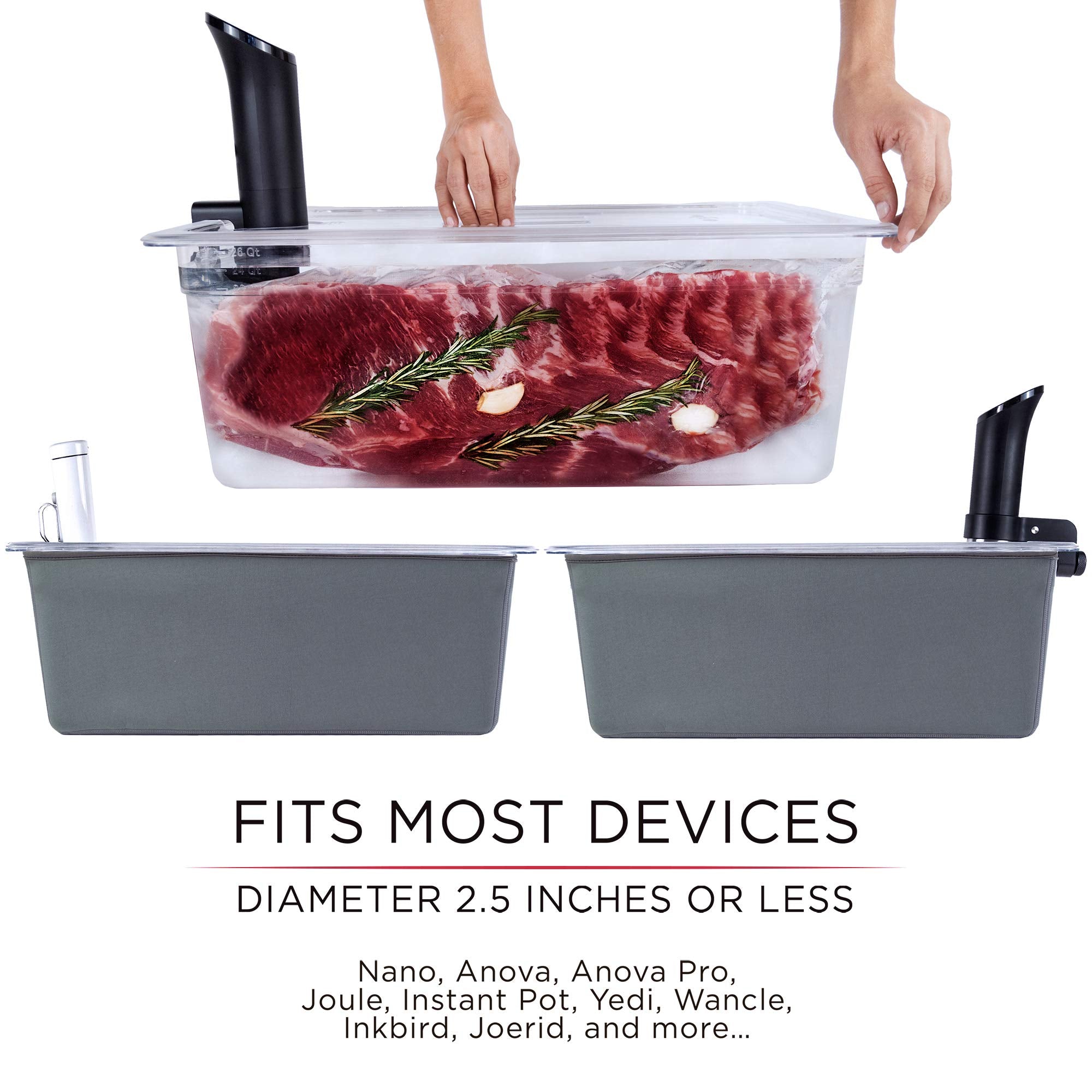 Väeske couvercle en place avec circulateur compatible pour cuisson sans évaporation