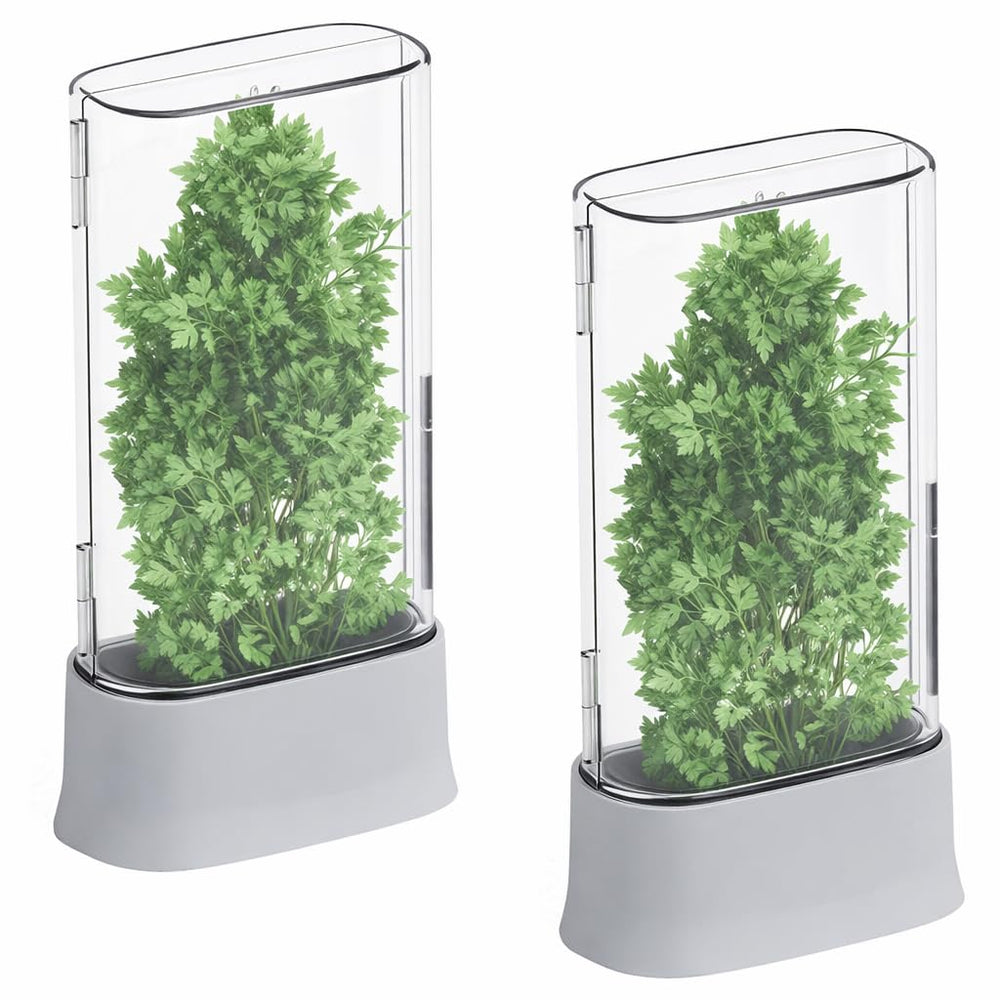 vacane vue avant du Herb Keeper montrant rangement clair et gain de place