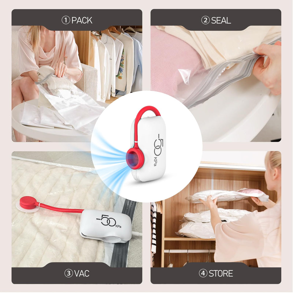 Vacbird sacs rangés dans une armoire illustrant rangement organisé et propre