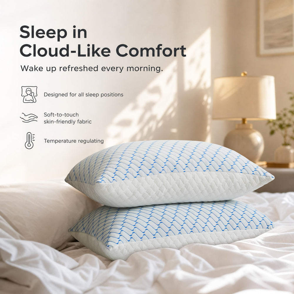 VAINOC oreiller en usage côté illustrant soutien du cou pour dormeur latéral