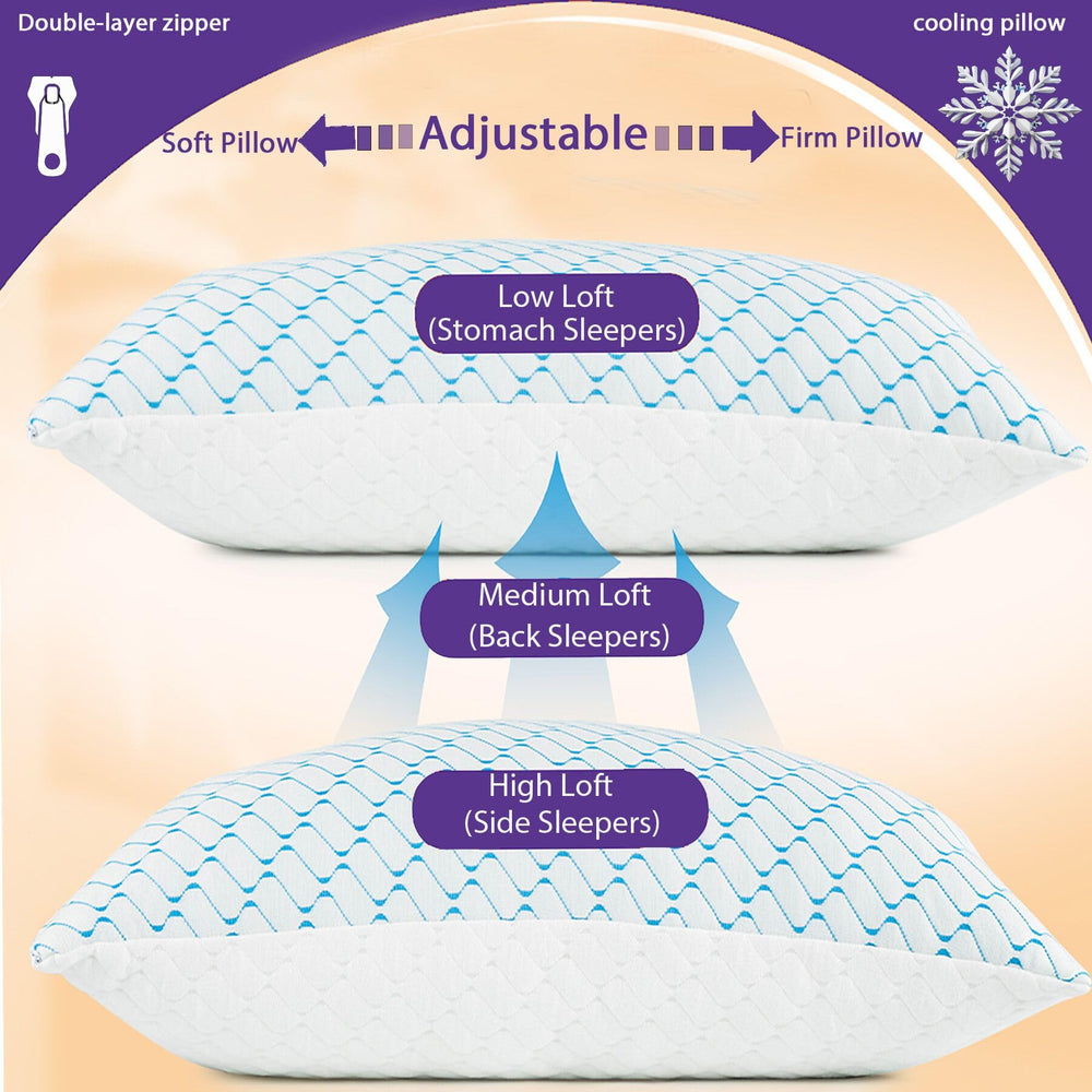 VAINOC oreillers mis en scène dans chambre lumineuse montrant confort lifestyle