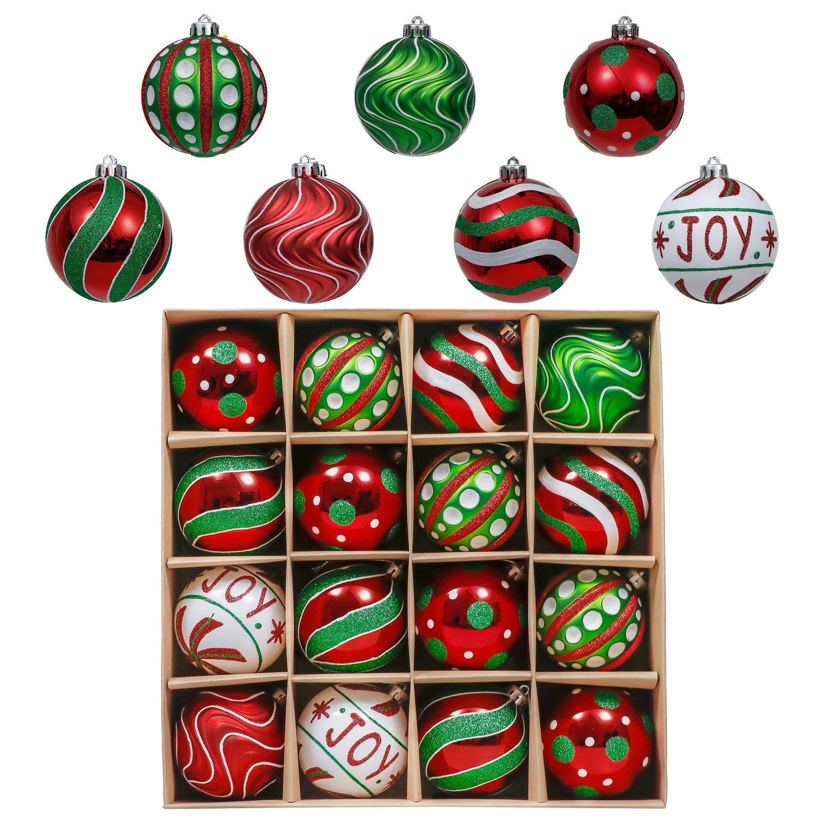Valery Madelyn ensemble 16 boules présenté, couleurs vives pour un sapin harmonieux