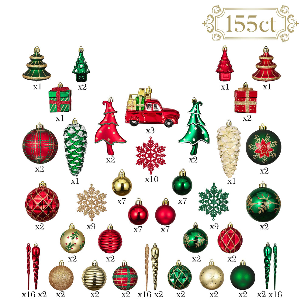 Valery Madelyn ensemble sur sapin offrant look traditionnel rouge vert or