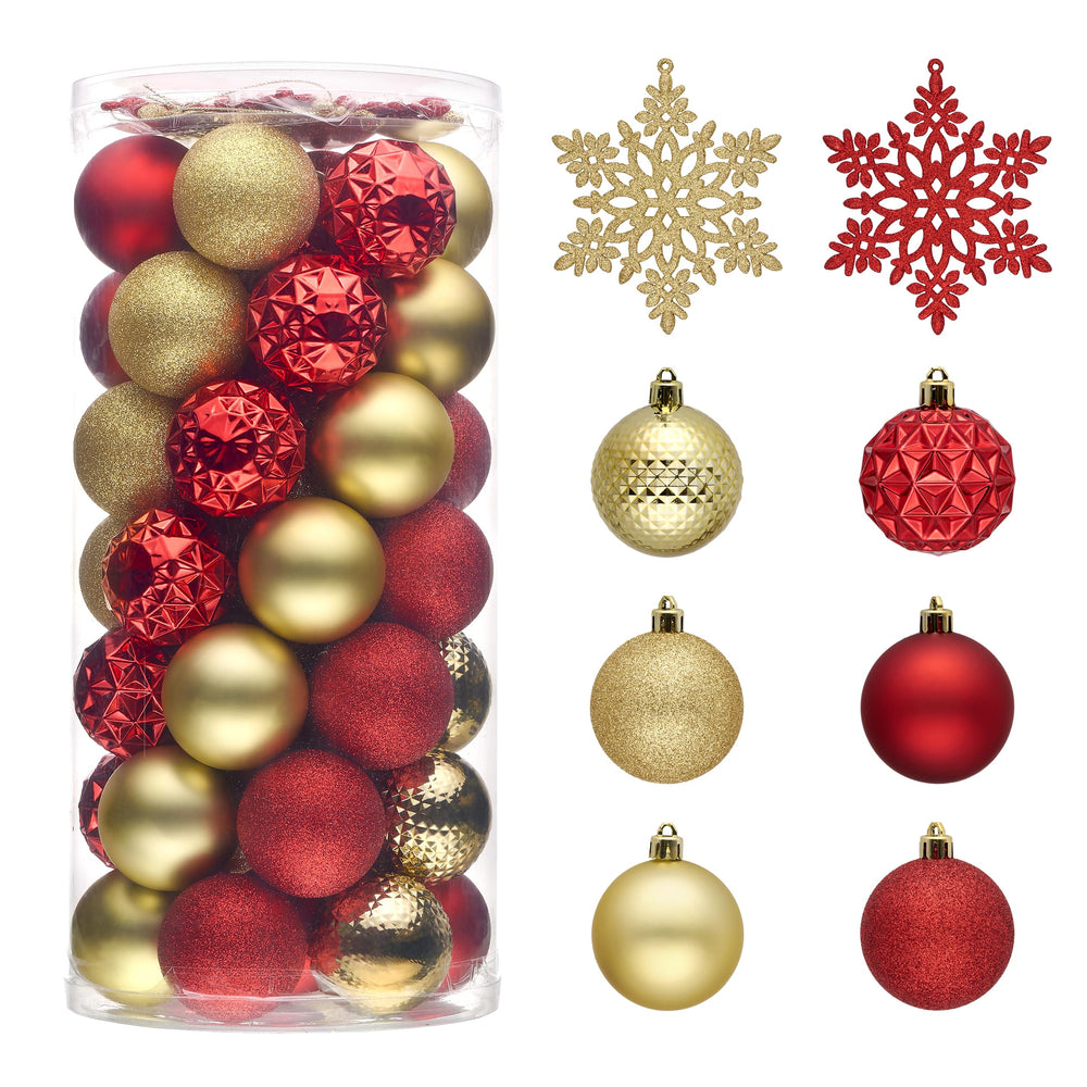 Valery Madelyn ensemble 50 boules montrant palette rouge et or pour décoration