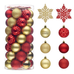 Valery Madelyn ensemble 50 boules montrant palette rouge et or pour décoration
