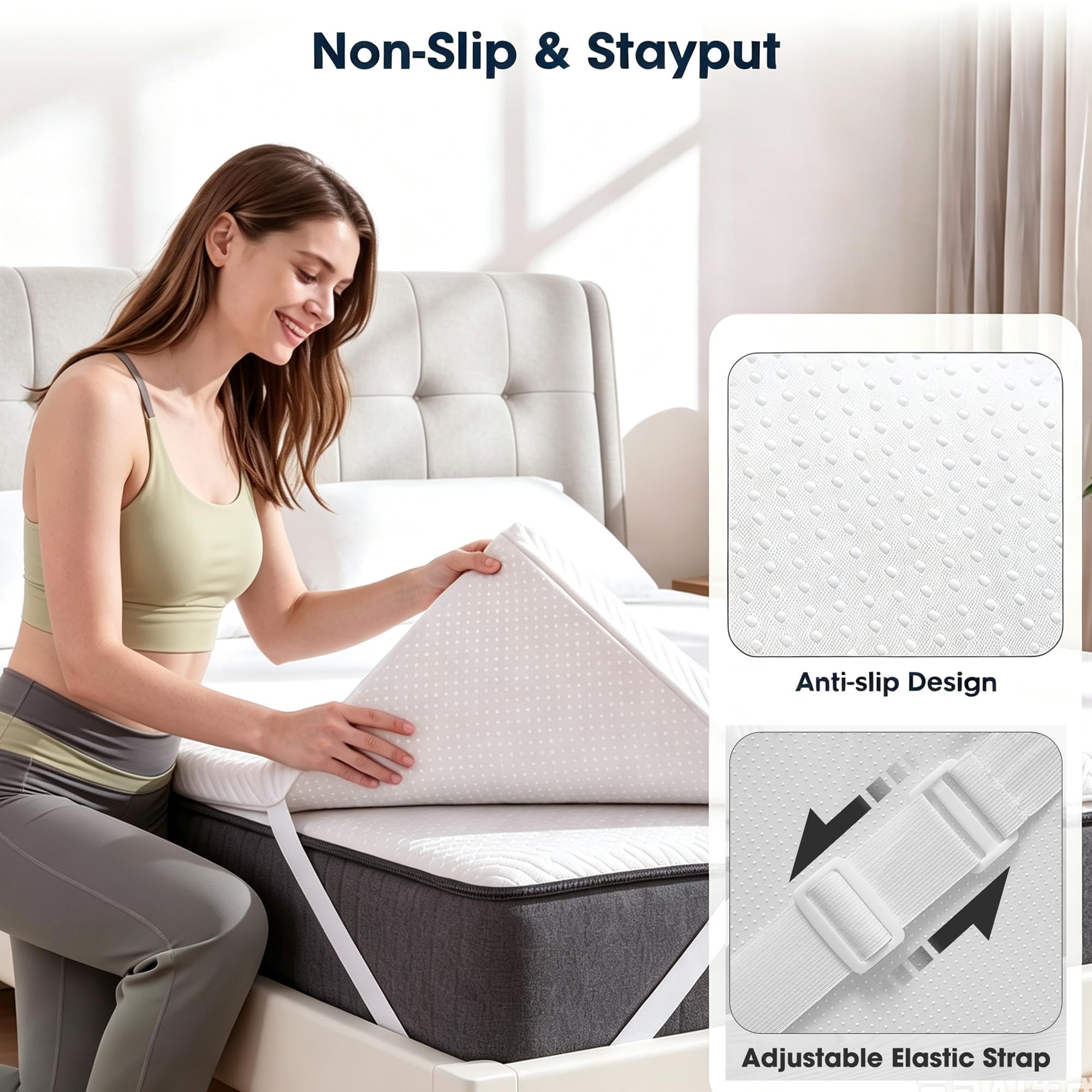 VALUXE housse bambou zippée amovible pour lavage facile et confort