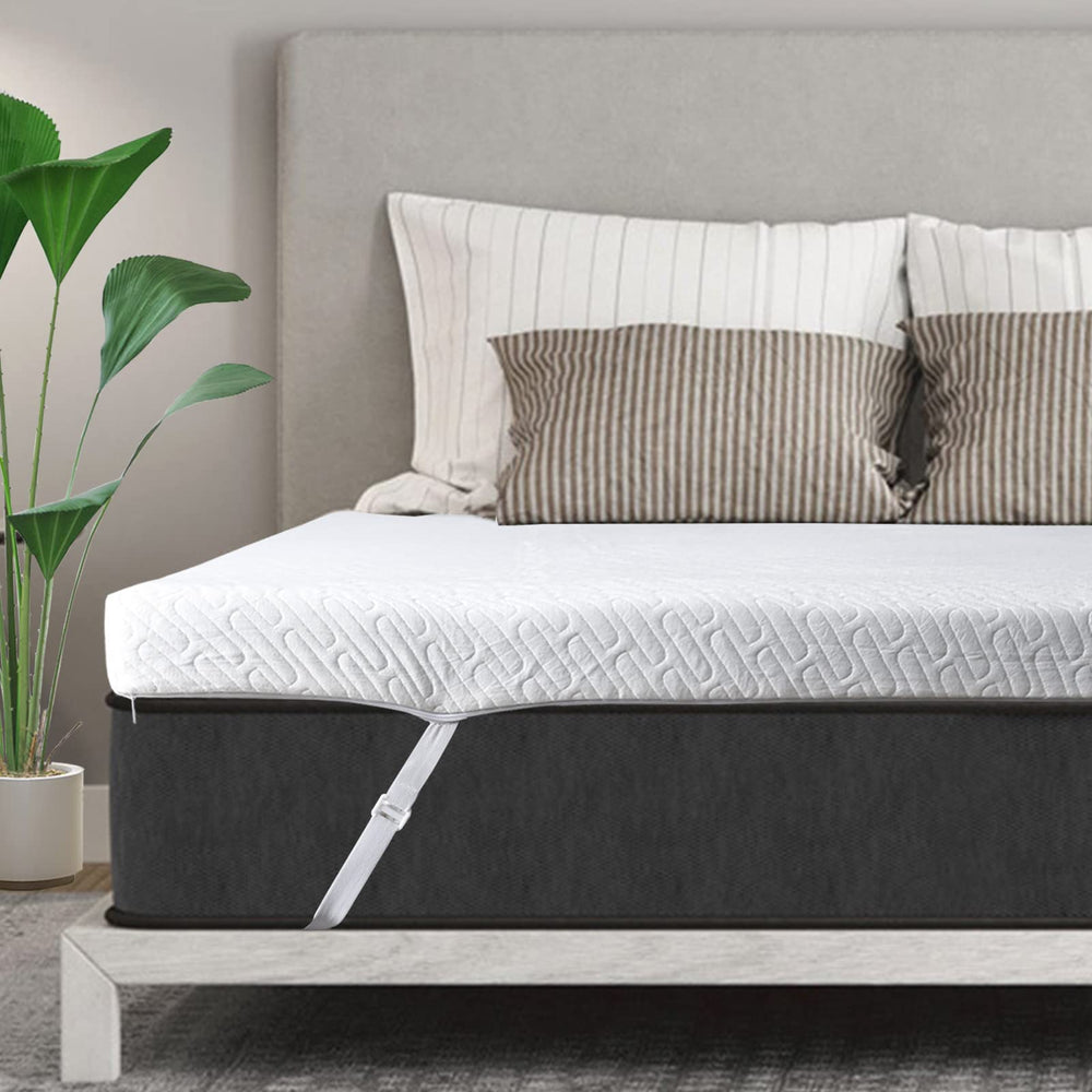 VALUXE face avant du surmatelas montrant design et emballage pratique