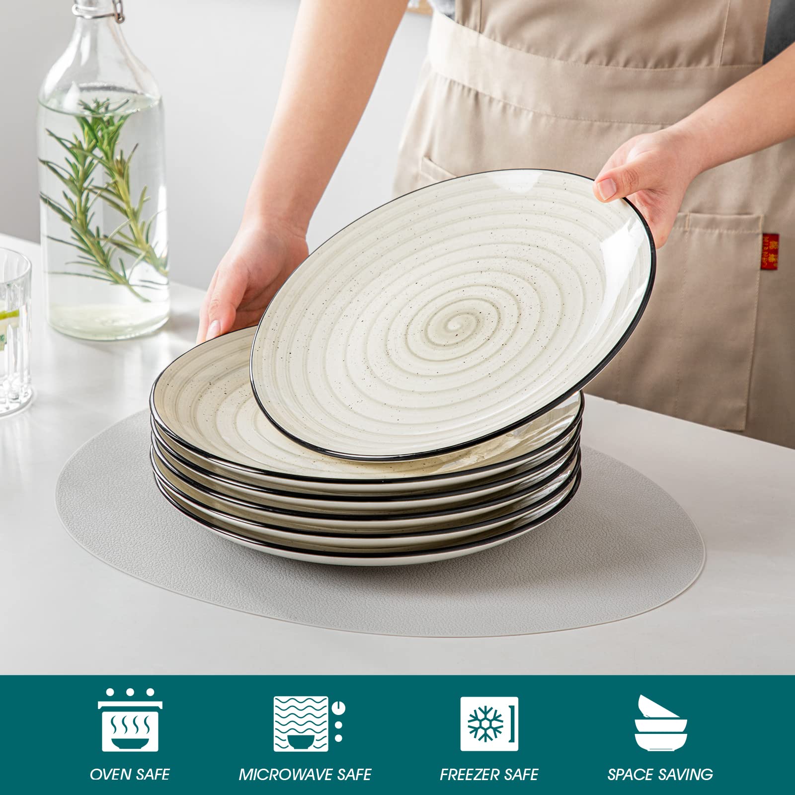 vancasso assiettes empilées compactement, gain de place pour rangement