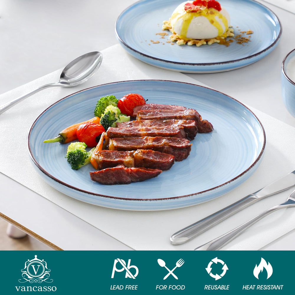 vancasso set d'assiettes à dessert Bonita Blue idéal pour portions et présentations
