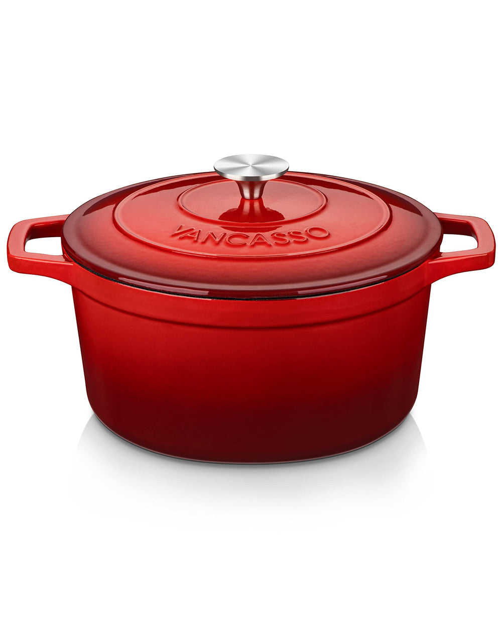 vancasso cocotte face rouge élégante pour servir directement à table