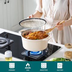 vancasso intérieur émaillé clair, contrôle facile de la cuisson et nettoyage simplifié