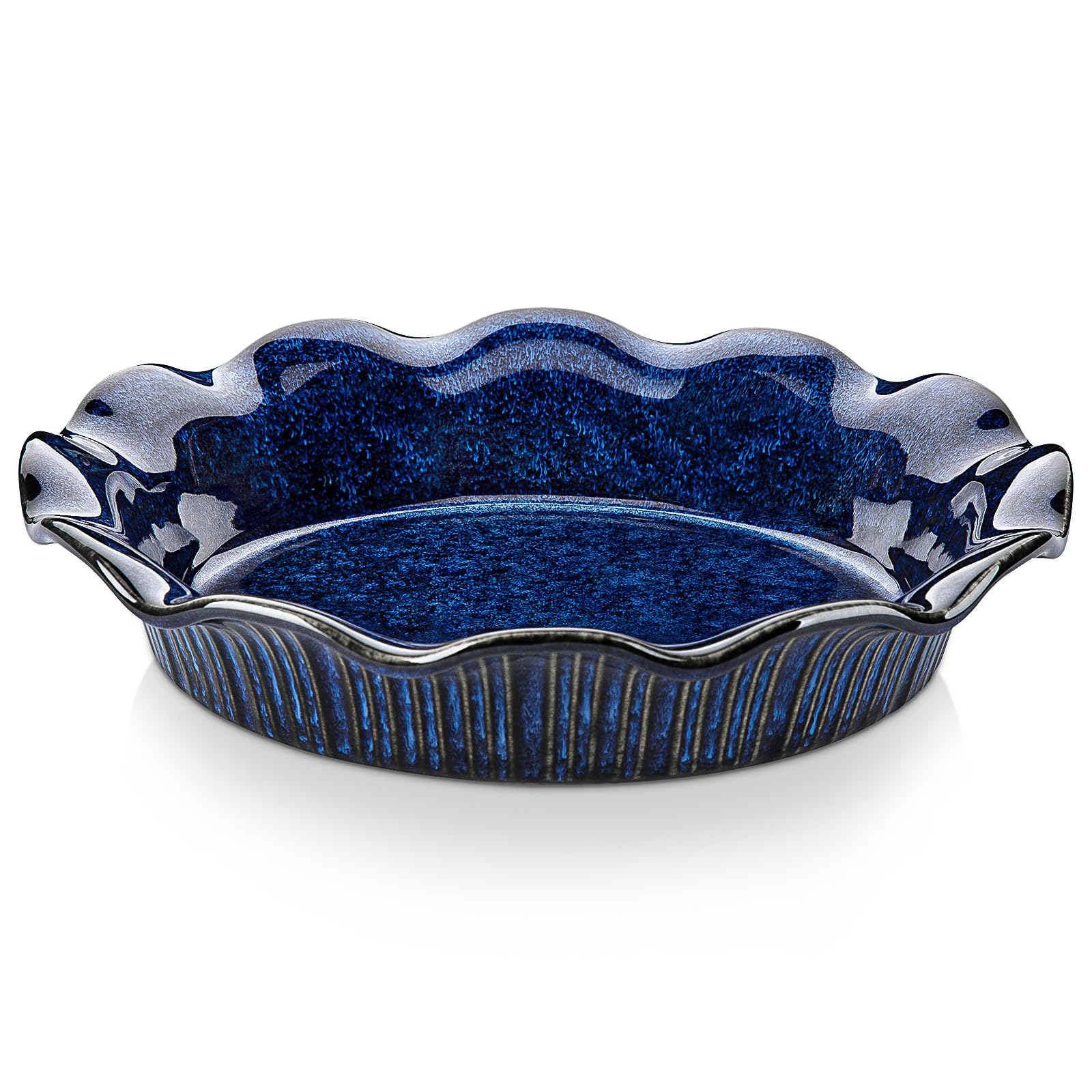 vancasso plat à tarte face avant montrant la couleur bleu STERN et une cuisson homogène
