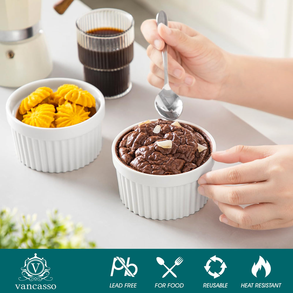 vancasso ramekin en cuisson crème brûlée montrant résistance au four
