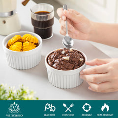 vancasso ramekin en cuisson crème brûlée montrant résistance au four
