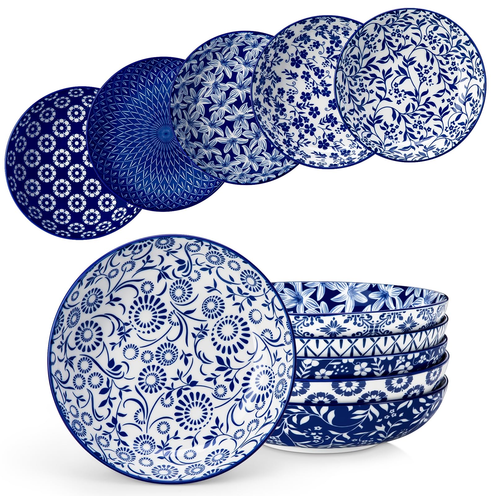 vancasso bol face montrant motif bleu blanc et élégance pour table soignée