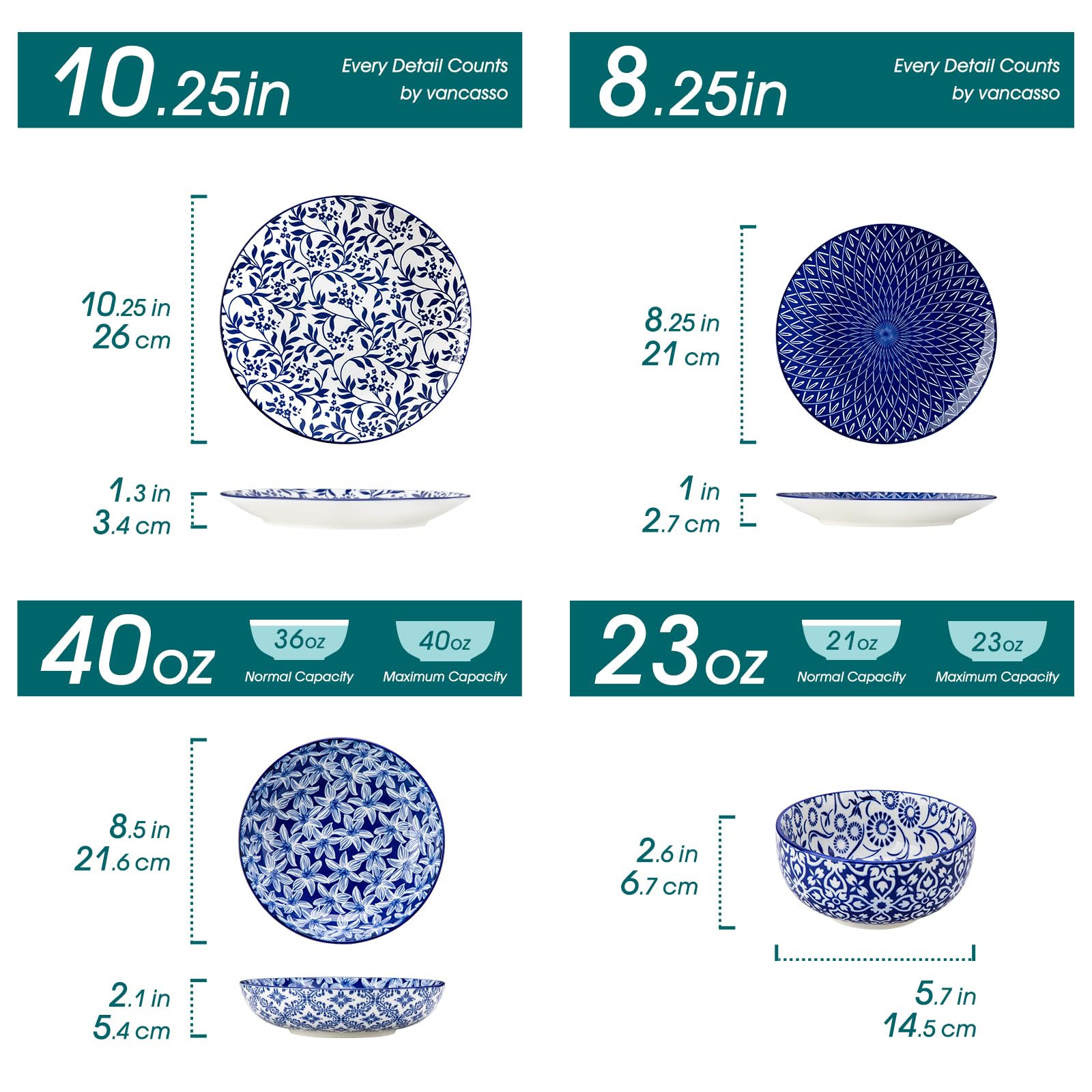 vancasso SELENE gros plan motif floral révélant texture et finition émaillée résistante