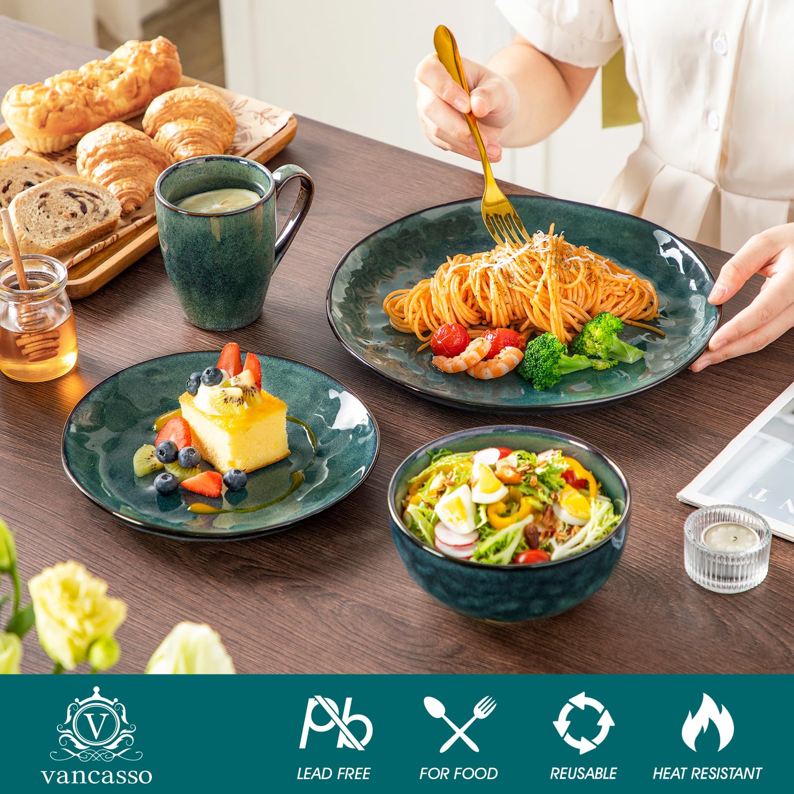vancasso assiette plate dressée illustrant présentation élégante
