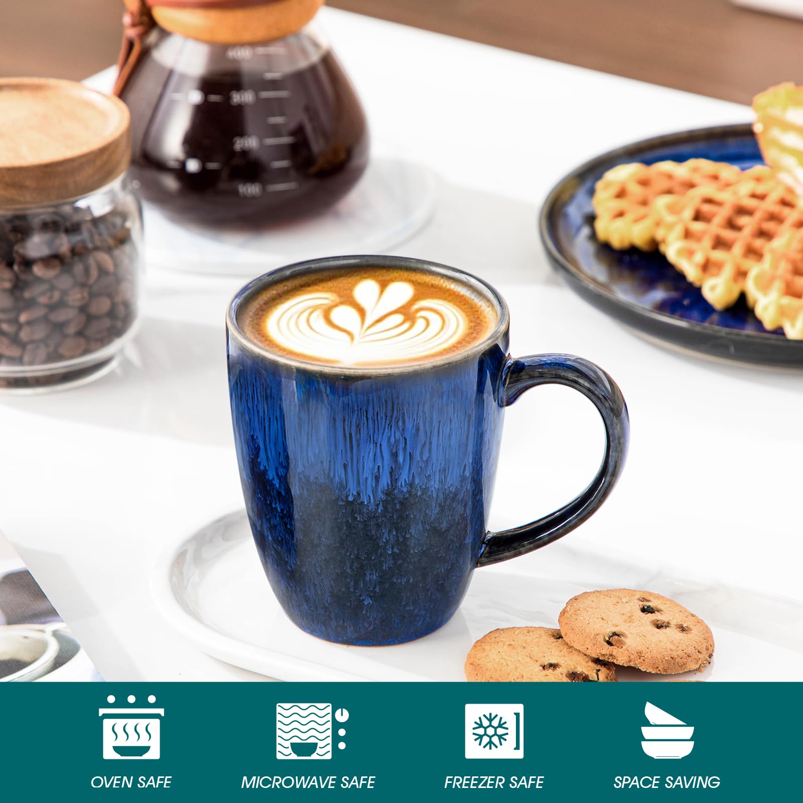 vancasso tasse en usage avec latte, maintien de la chaleur pratique