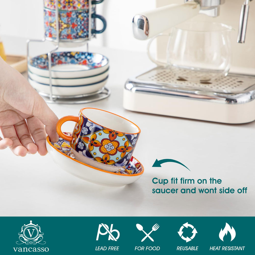 vancasso tasses avec soucoupes affichant élégance et service pratique