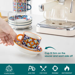 vancasso tasses avec soucoupes affichant élégance et service pratique