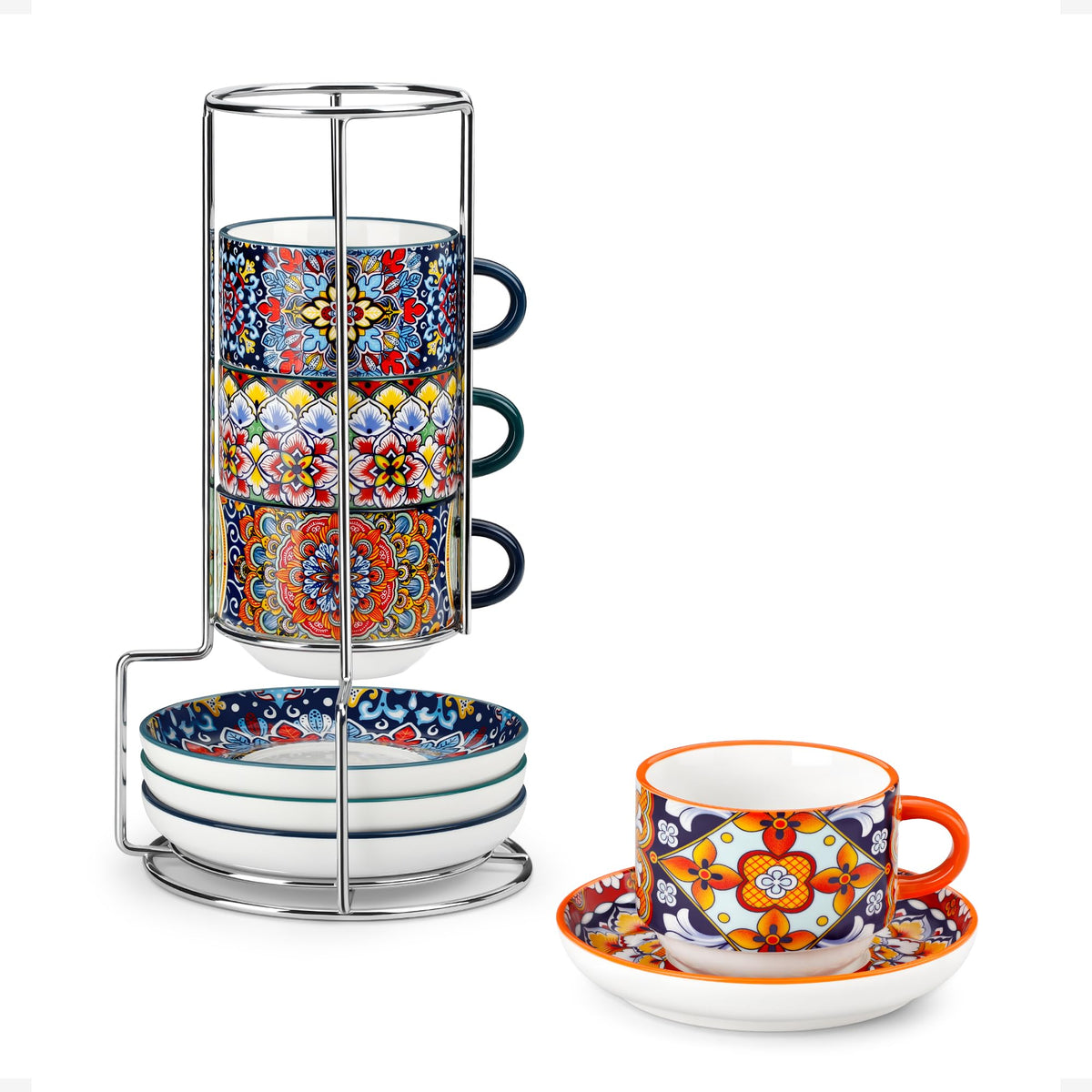 vancasso tasses espresso face avant montrant design bohème et attrait visuel