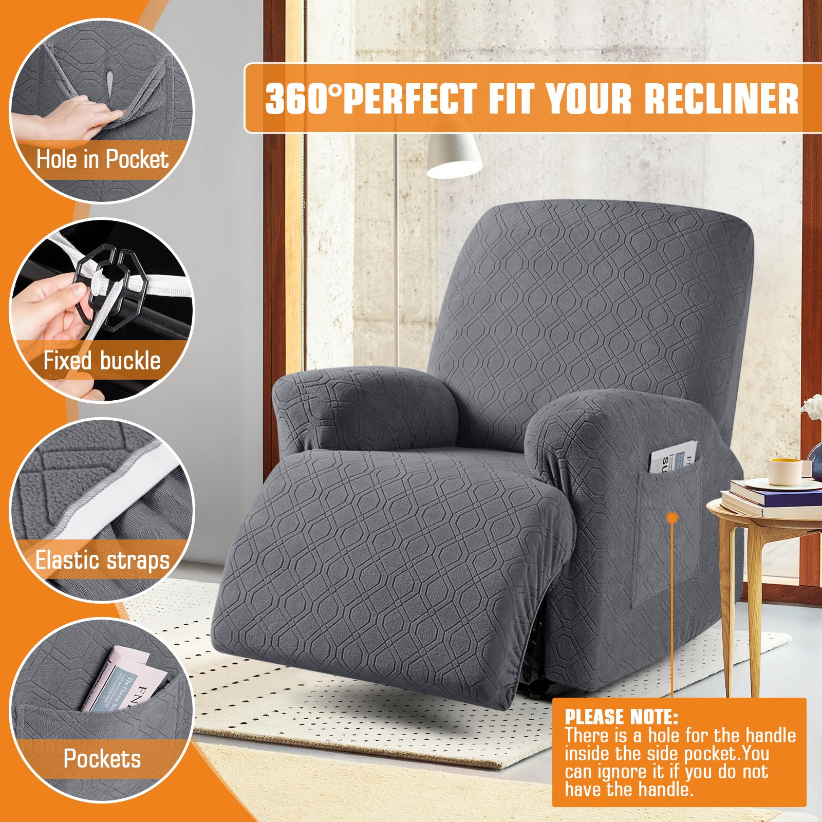VANSOFY fauteuil dans salon montrant style gris foncé harmonieux