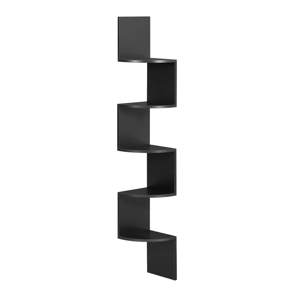 VASAGLE étagère d'angle vue frontale montrant rangement optimisé