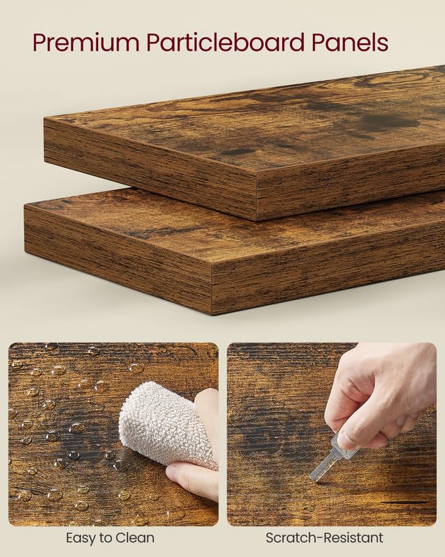 VASAGLE détail du coin et des lignes droites montrant finition soignée et design CUSTOS
