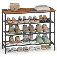 VASAGLE étagère à chaussures face montrant rangement organisé et gain de place