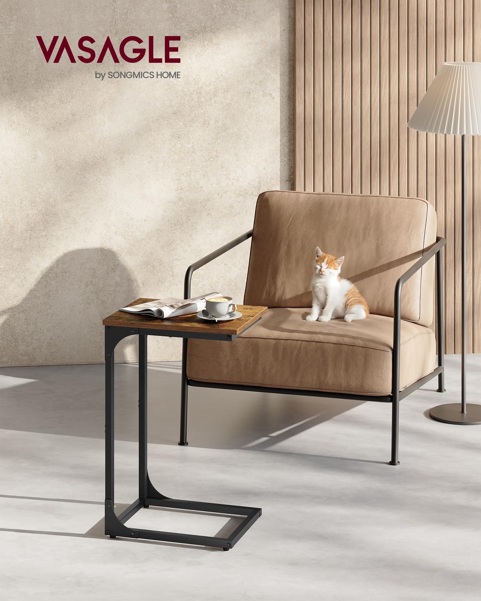 VASAGLE gros plan du plateau montrant texture durable et finition