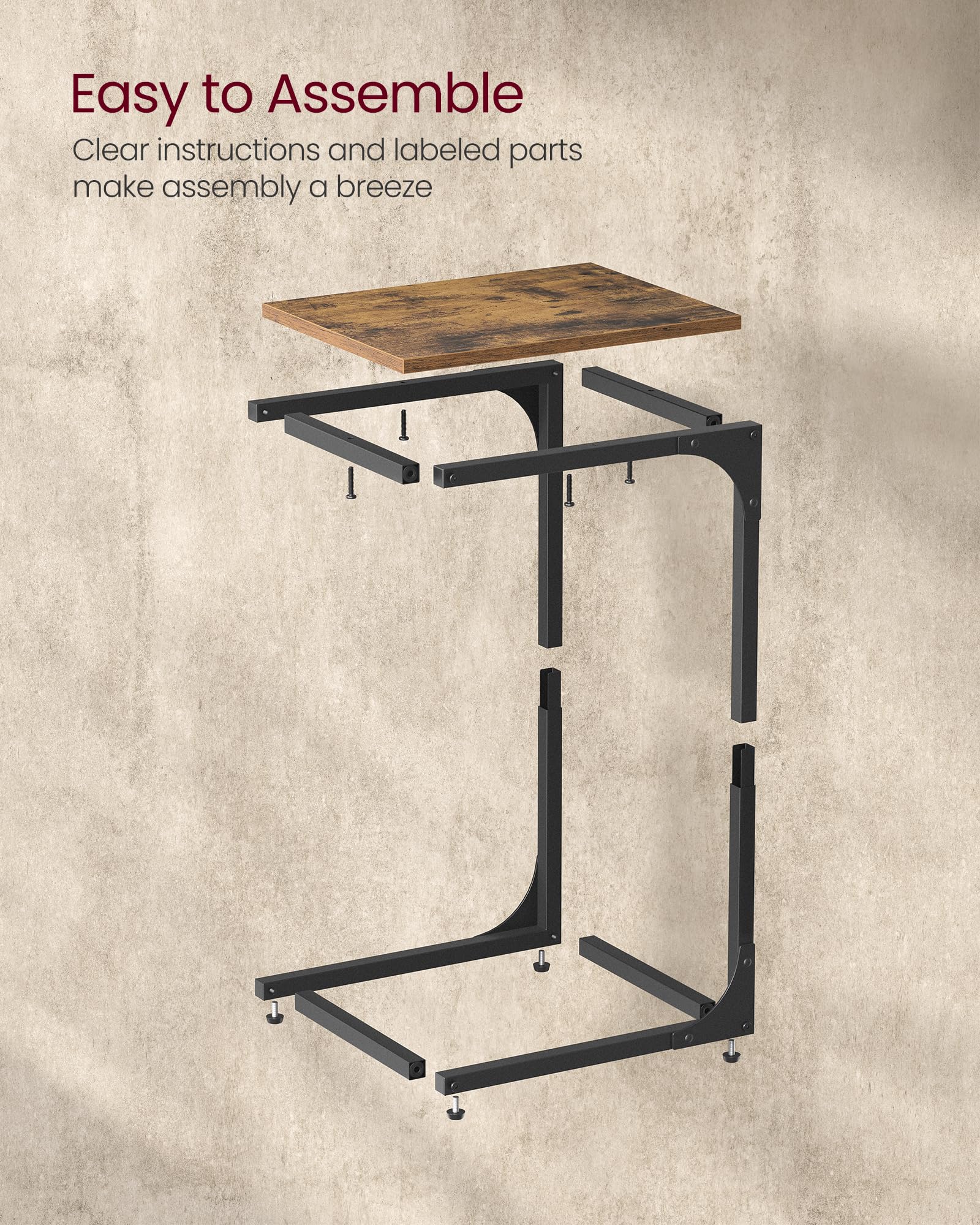 VASAGLE table dans un salon mettant en valeur gain d'espace