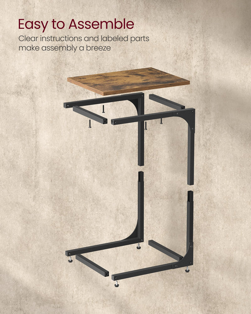 VASAGLE table dans un salon mettant en valeur gain d'espace