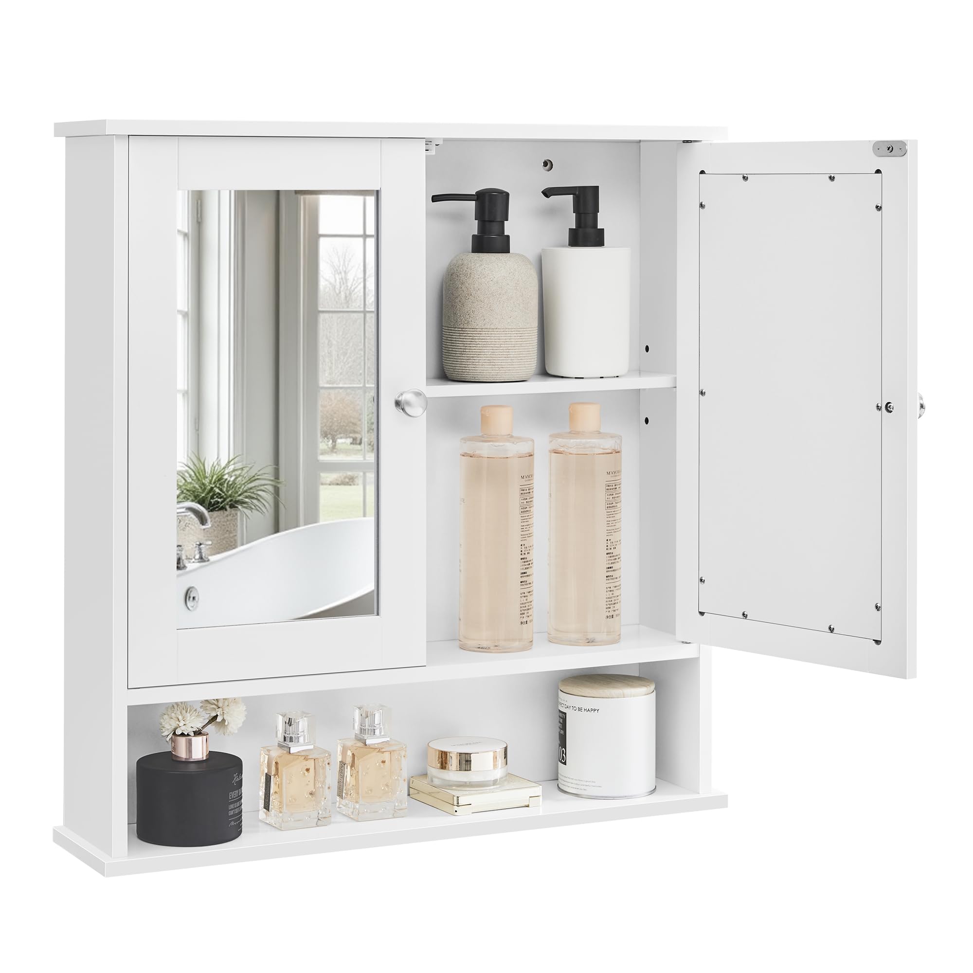 VASAGLE armoire miroir vue de face montrant finition élégante et gain de place