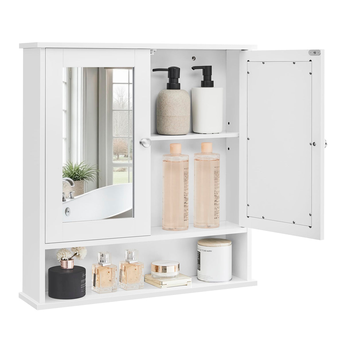 VASAGLE armoire miroir vue de face montrant finition élégante et gain de place
