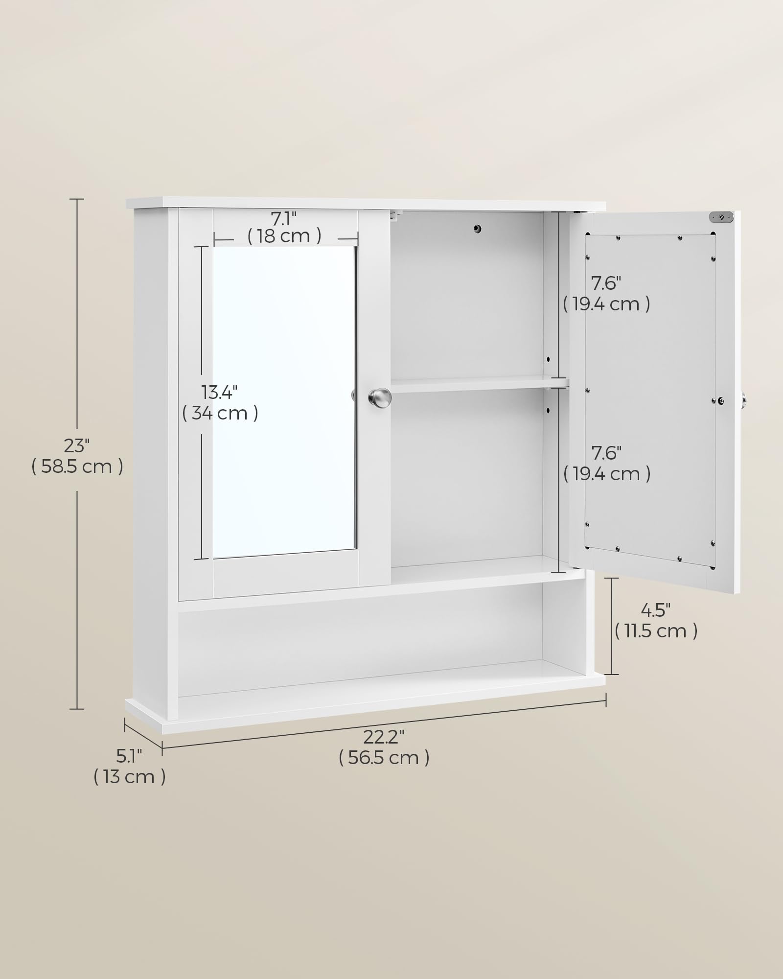 VASAGLE armoire installée en salle de bain décor stylé et intégration facile