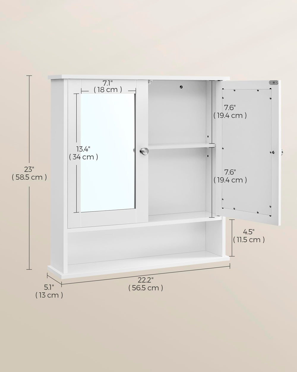 VASAGLE armoire installée en salle de bain décor stylé et intégration facile