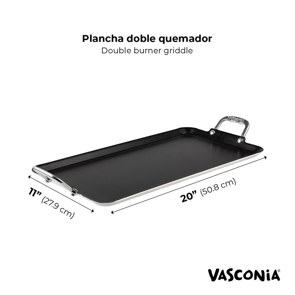 Vasconia plaque posée sur une cuisinière double pour plus d'espace